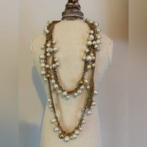 Stella & Dot Pearl and Gold Necklace